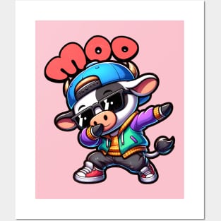 Cow Funny Cow Dabbing Chibi Posters and Art